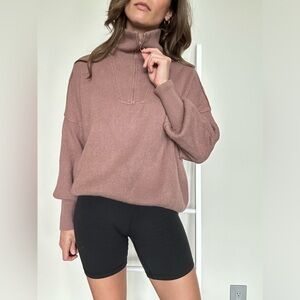 Amazon Mauve Oversized Half-Zip Pullover